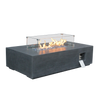52 Inch Outdoor Concrete Propane gas rectangle Fire Pit table in Dark Gray color