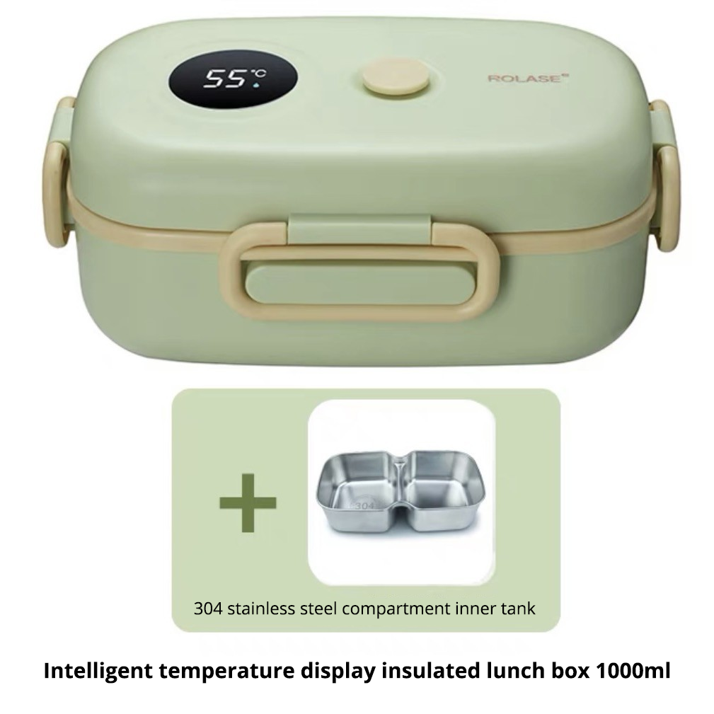 New Smart LCD Temperature Digital Display Insulated Lunch Box Portable Electric Lunch Box Lunch Box Suitable for Outdoor Travel
