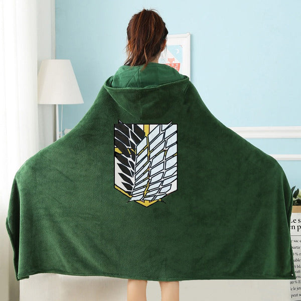 Wings of Liberty Survey Corps Attack on Titan Cape Blanket Otaku Shawl Blanket Anime Blanket Lunch Break Nap