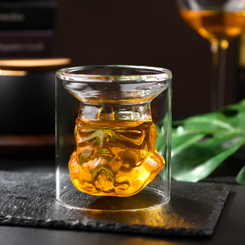 High borosilicate heat-resistant and cold resistant glass wine bottle Star Wars White Soldier glass wine bottle creative decanter liquor dispenser