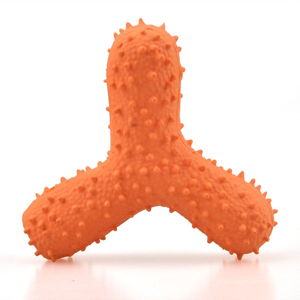 New Pet Latex Toy with Spiked Bone and Four-Corner Square Latex Sound Toy Durable Teeth-Cleaning Dog Toy