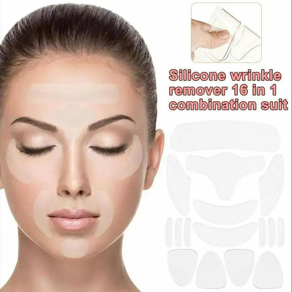 18Pcs Reusable Silicone Face Patch Set Anti Wrinkle Patches For Face Neck Forehead Eye Cheek Chest Pads Beauty Tools