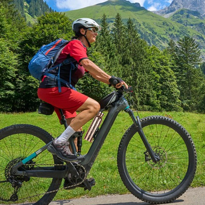 800ML Copper Hammer - Pattern Water Bottle: Leakproof, for Sports/Outdoor/Cycling/Gym/Fitness/Travel