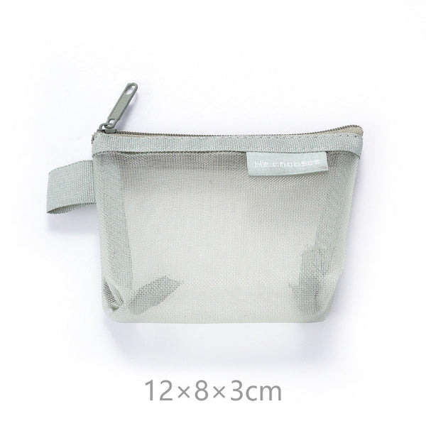 Simple three-dimensional triangle mesh coin key earphone storage bag transparent storage bag