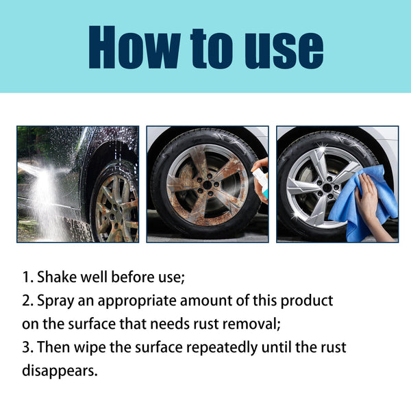 Iron Powder Remover, Strong Cleaning Reconditioning Rust Remover Spray For Car Metal Parts