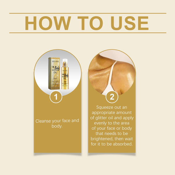 Body Glitter Oil Liquid Glitter Highlight Oil Full Body Beach Sexy Glow Oil