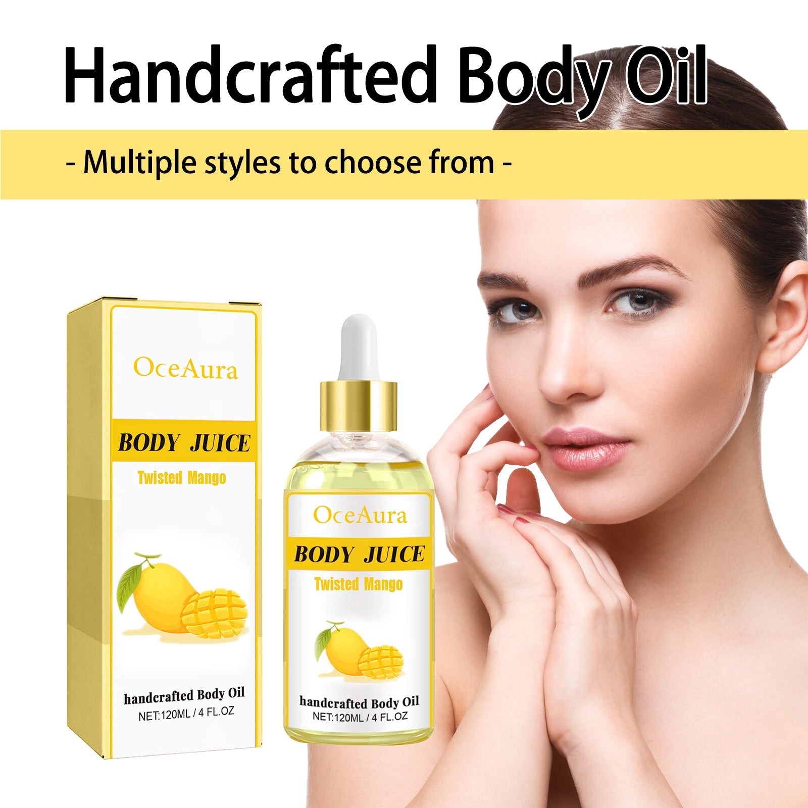 Handcrafted Body Oil, Moisturizing And Hydrating Massage Essential Oil For Soothing Tired Skin