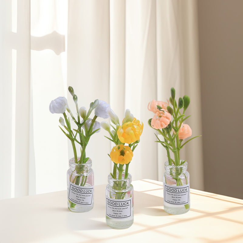 Multicolor three-dimensional luminous vase, creative handmade DIY cream glue accessories, resin small parts