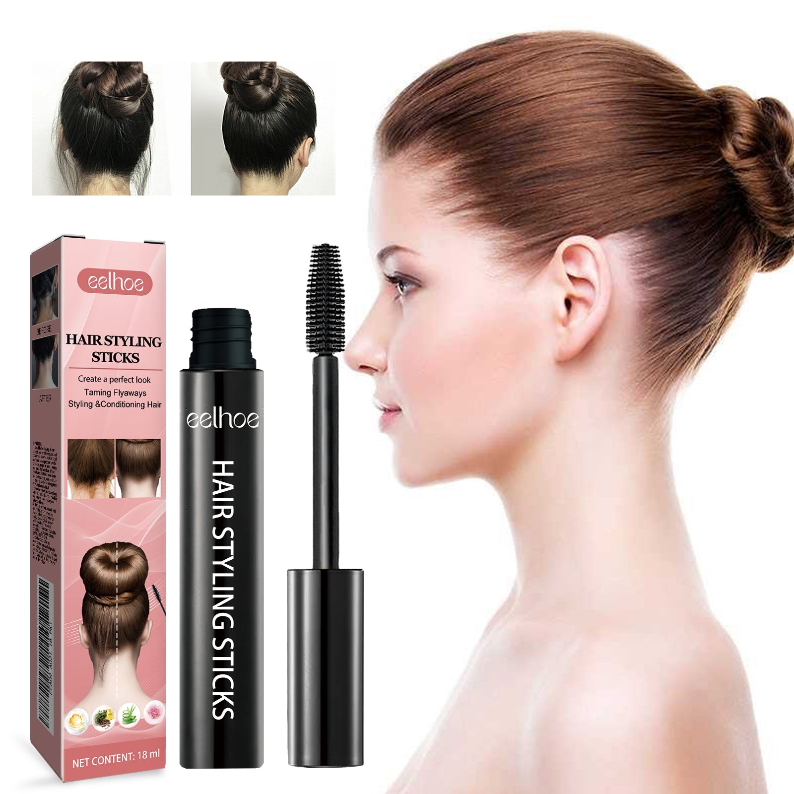 Hair Styling Sticks, Smooth Frizzy Natural Non-Greasy Hair Permanent Styling Broken Hair Finishing Cream
