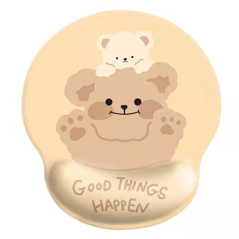 Bear mouse pad wrist mouse pad girls soft pad cute wrist pad 3d silicone wrist pad hand rest