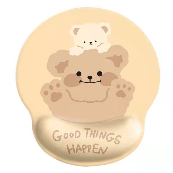 Bear mouse pad wrist mouse pad girls soft pad cute wrist pad 3d silicone wrist pad hand rest