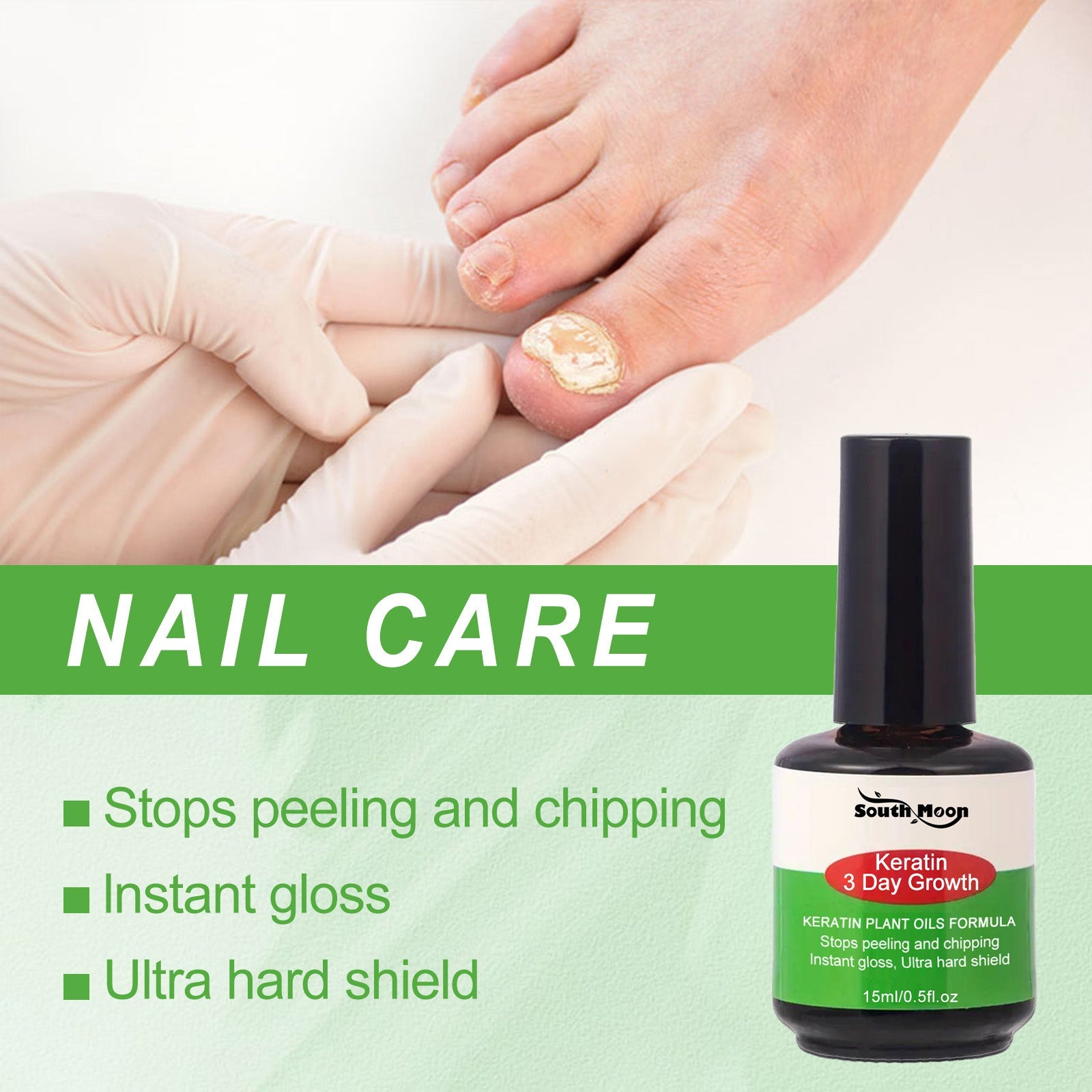 Keratin Nail Growth Oil, Gray Nail Repair Softens Nails, Remove Thickens Nails, Brightens And Nourishes Nails Liquid