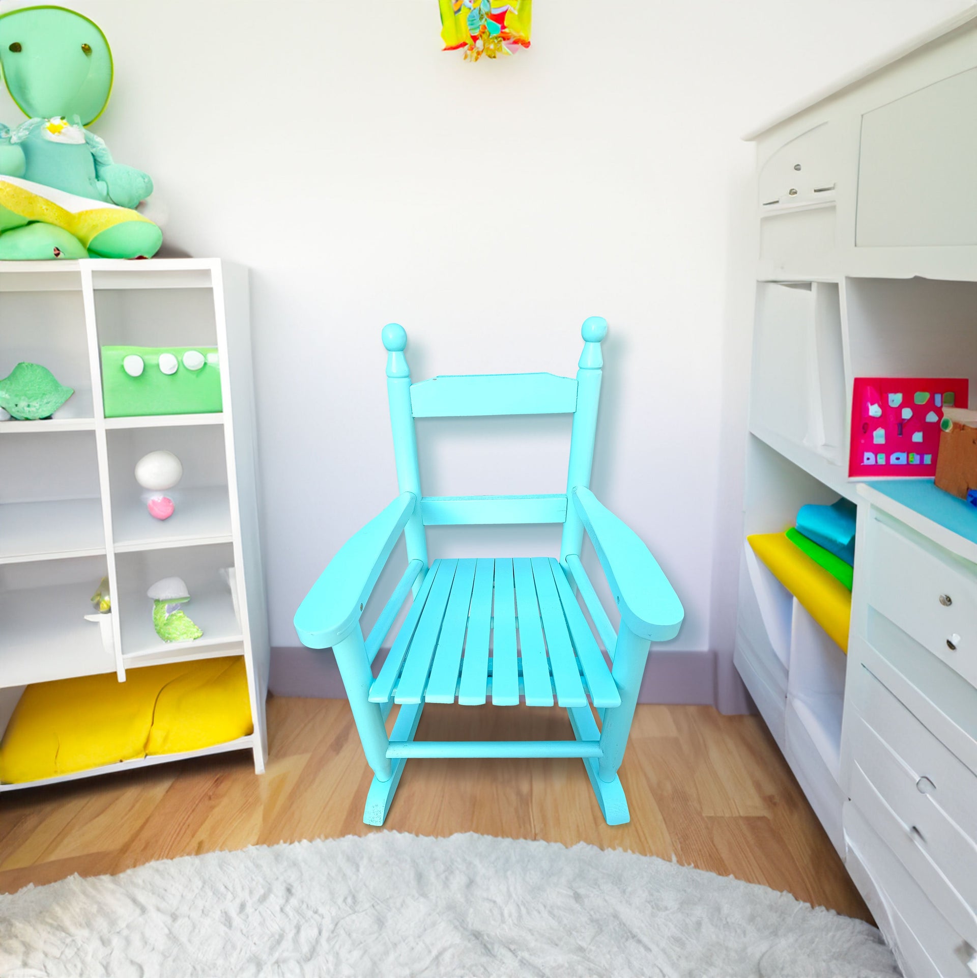 Children's rocking light Light Blue chair- Indoor or Outdoor -Suitable for kids-Durable
