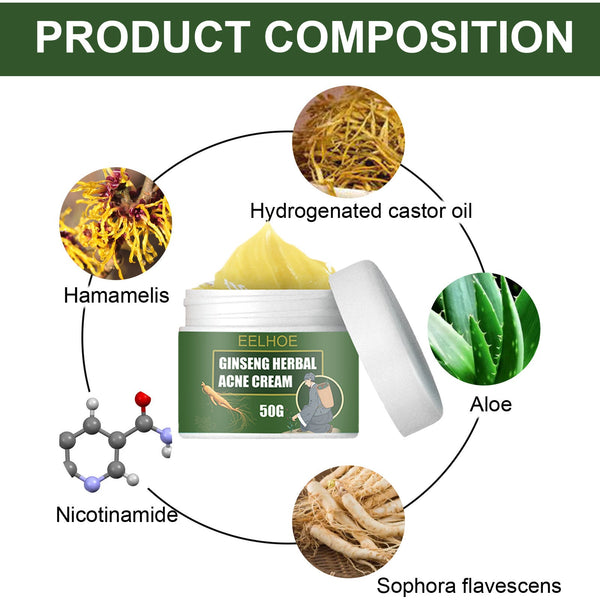 Herbal Acne-Removing Cream Anti-acne-Removing Cream Moisturizing Cleansing Cream Water Oil Balance Anti-acne-Removing Cream