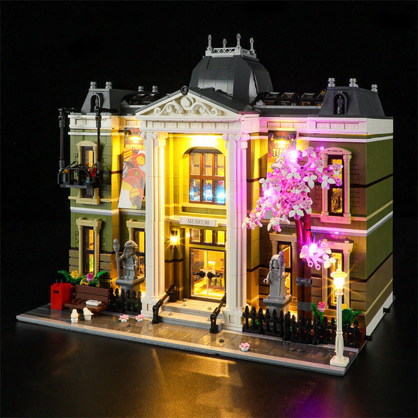 YEABRICKS is compatible with LEGO 10326 Natural History Museum building blocks, LED lighting fixtures, street view toys, and lighting