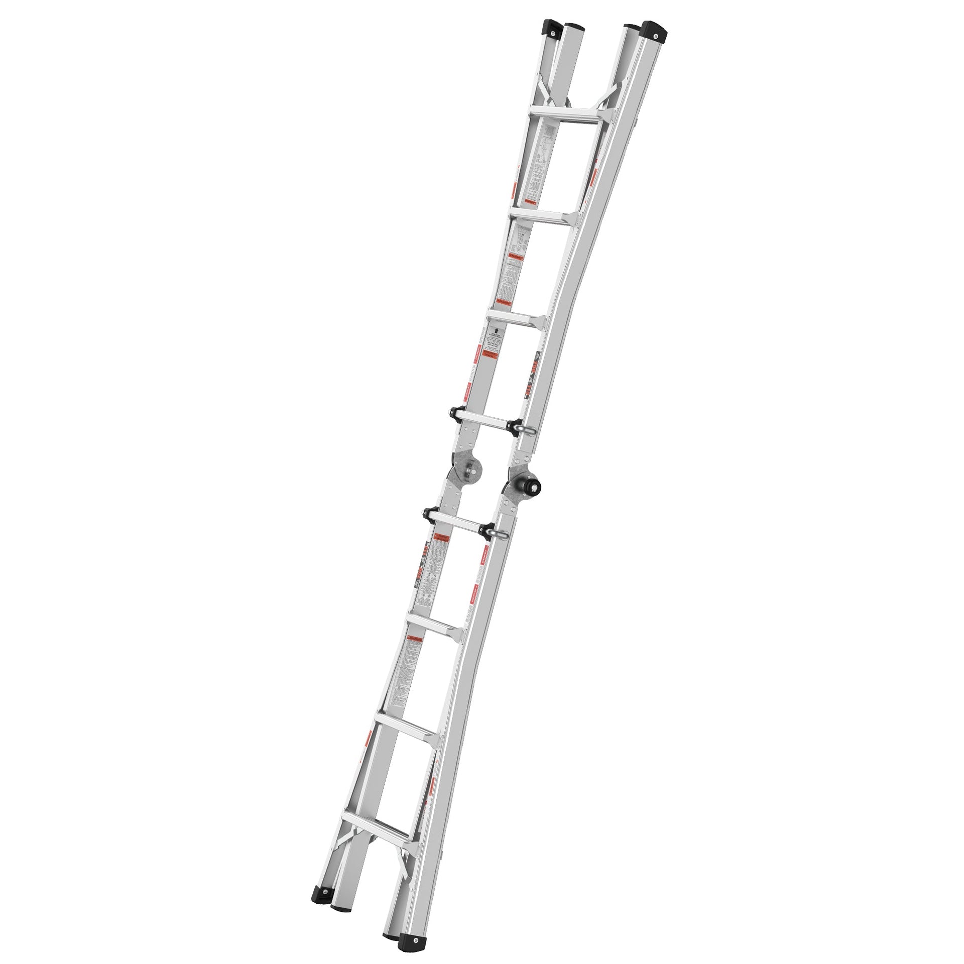 17ft Multi-Position Foldable Aluminum Ladder, A-Frame and Straight Ladder, ANSI 250lbs