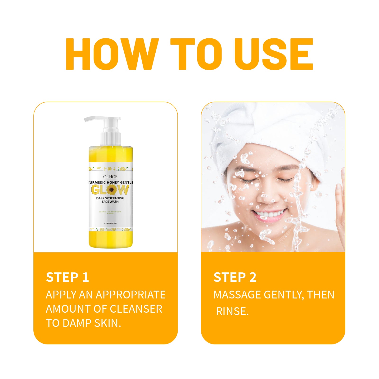 Turmeric Skin Care Set, Fresh And Clean Hydrating Oil-Control Fade Out Fine Lines Firming Haun White Treatments
