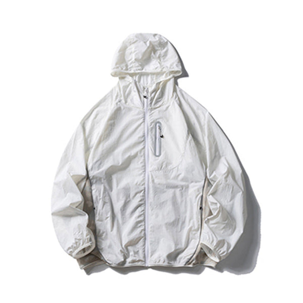 Camouflage Spliced Thin Hooded Sun Protection Clothing Men's Outdoor Sports Reflective Design Casual Jacket Trendy