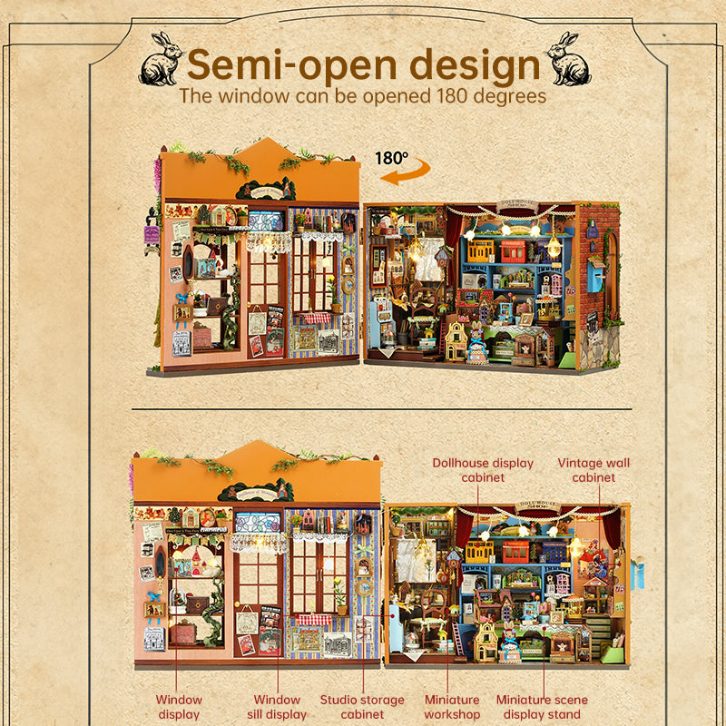 DIY wooden fairy-tale Wonderhous: mini bookends, assembleable houses, gifts, home decor