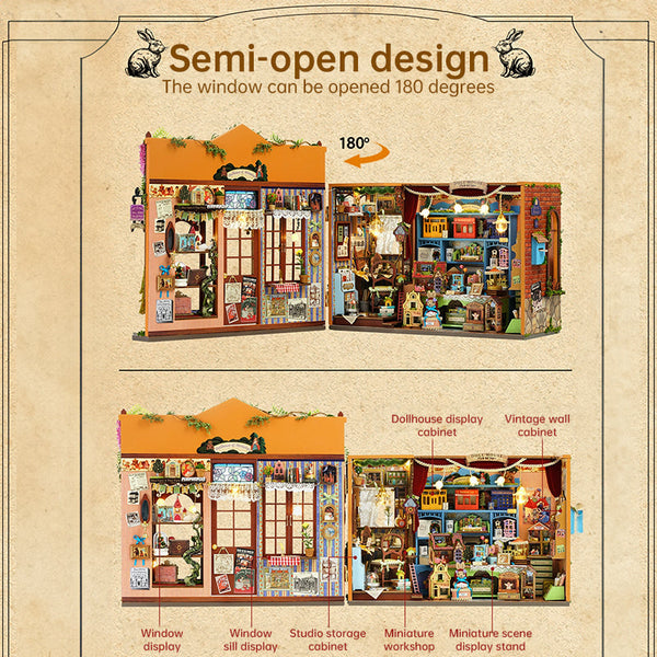 DIY wooden fairy-tale Wonderhous: mini bookends, assembleable houses, gifts, home decor