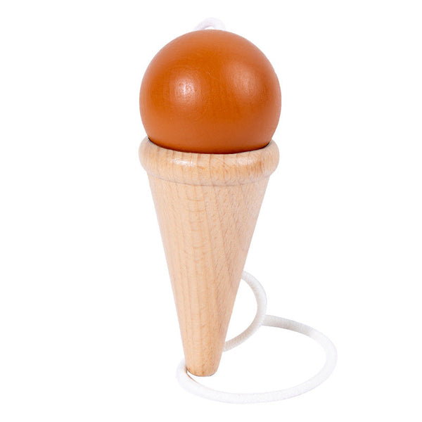 Hand eye coordination traditional toy wooden skill cup sensory integration training throwing and catching ball