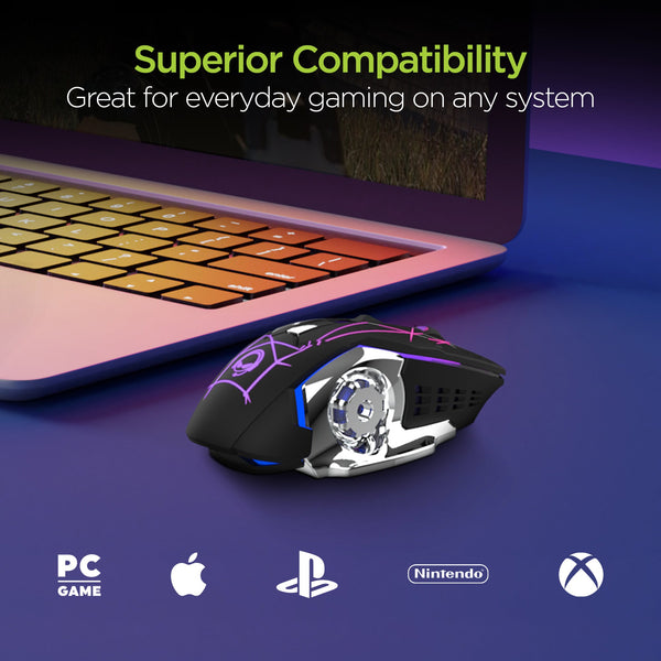 HyperGear Chromium Wireless Gaming Mouse for Extended Play Sessions