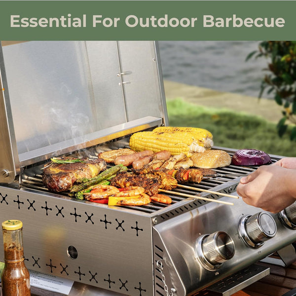 3-Burner Tabletop Portable Propane Gas Grill with Detachable Griddle,24,000 BTU Compact Outdoor BBQ TG0130K