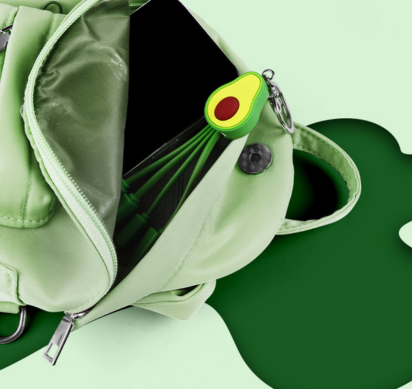 Little Fresh Cartoon Data Cable Avocado Phone Data Cable Cute Girl One to Three Fruit Fast Charging Cable