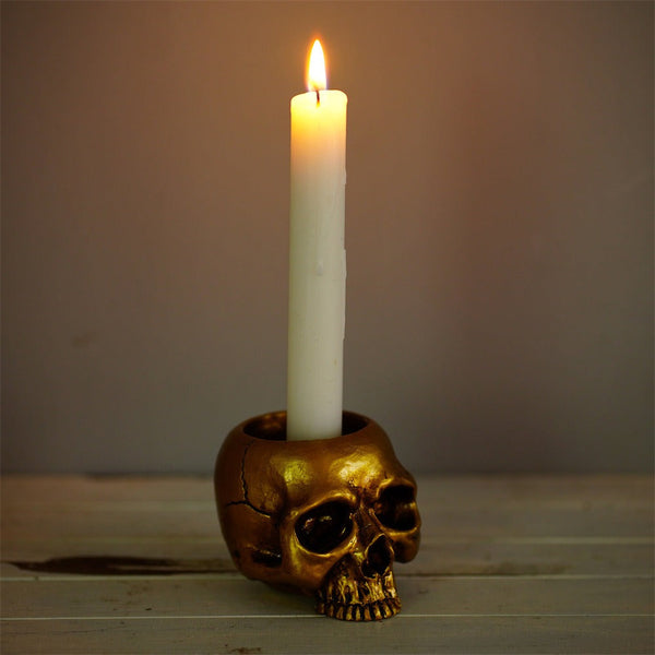 Small Golden Skull Decoration Desktop Small Storage succulent basin tabletop candle holder