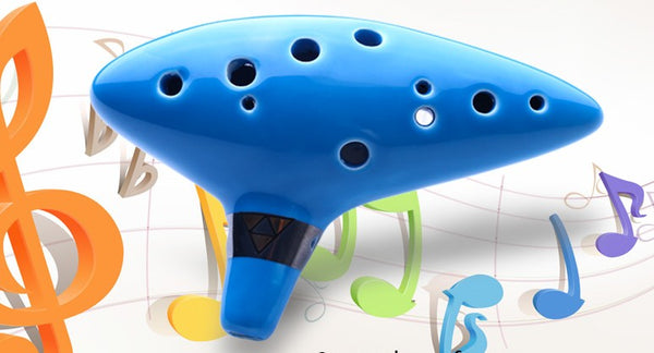 1pcs-12 Hole Alto Key C Ocarina Ceramic Glazed Surface Wind Musical Instrument