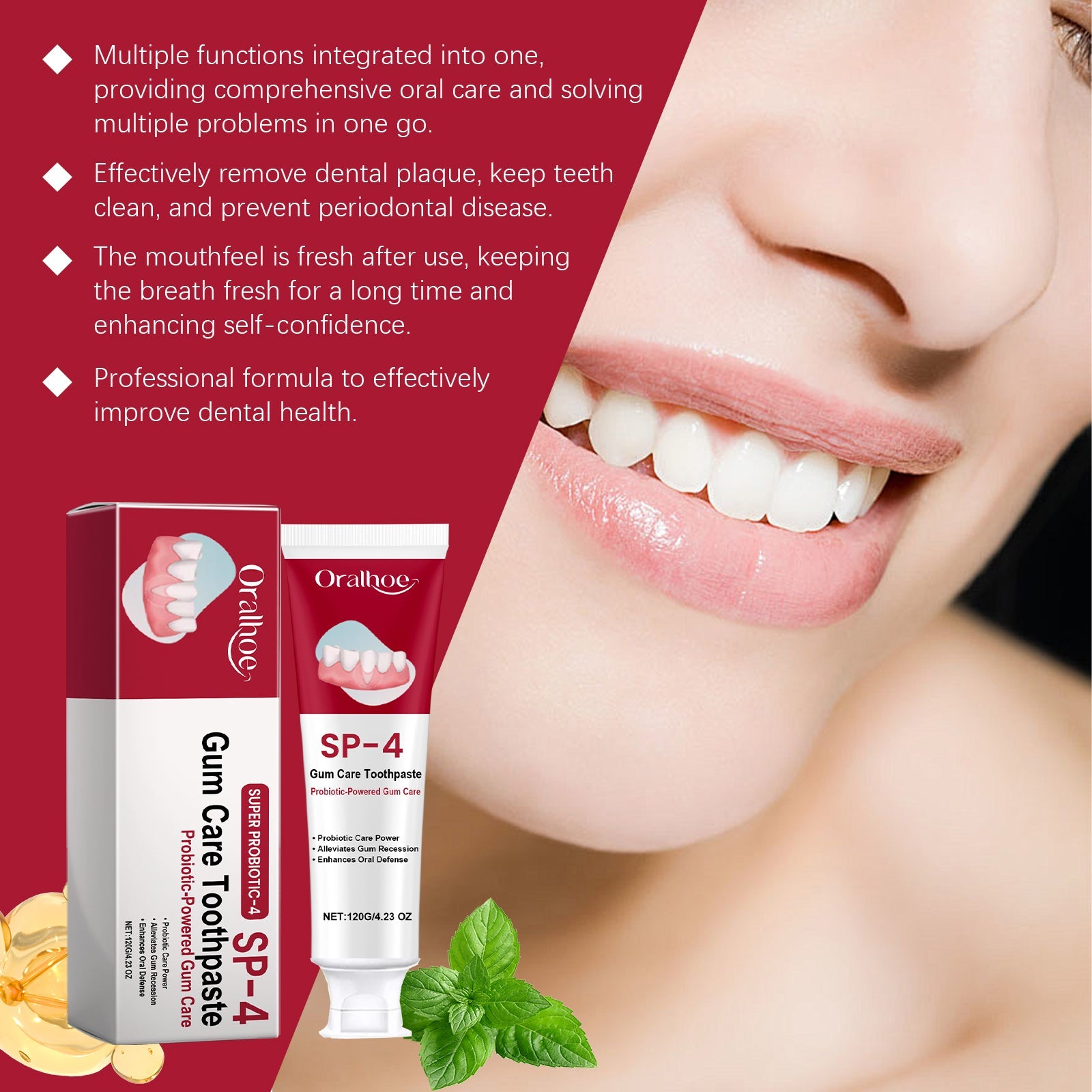 Gum Care Toothpaste Gently Brightening Teeth, Cleaning Yellow Stains And Improving Tooth Enamel