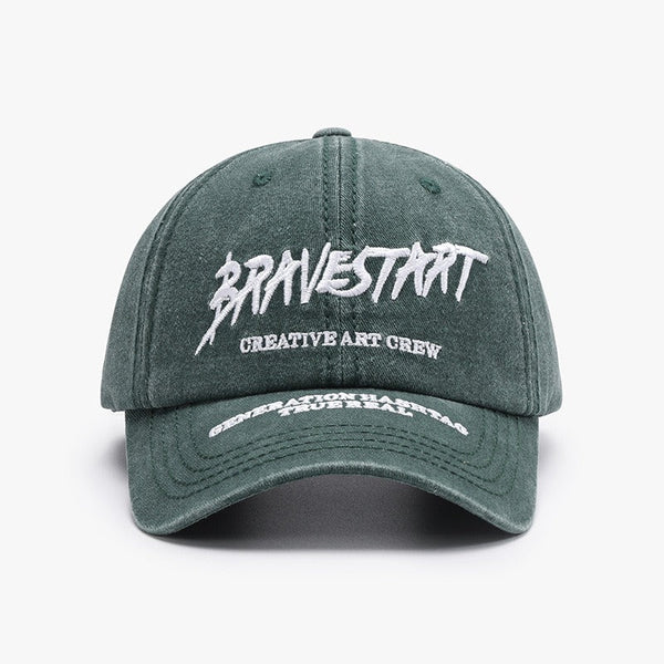 Fashionable Outdoor Versatile Curved Brim Letter Embroidery Men's Flat Tongue Hat Show Face Small Washed Women's Simple Baseball Hat Fashion