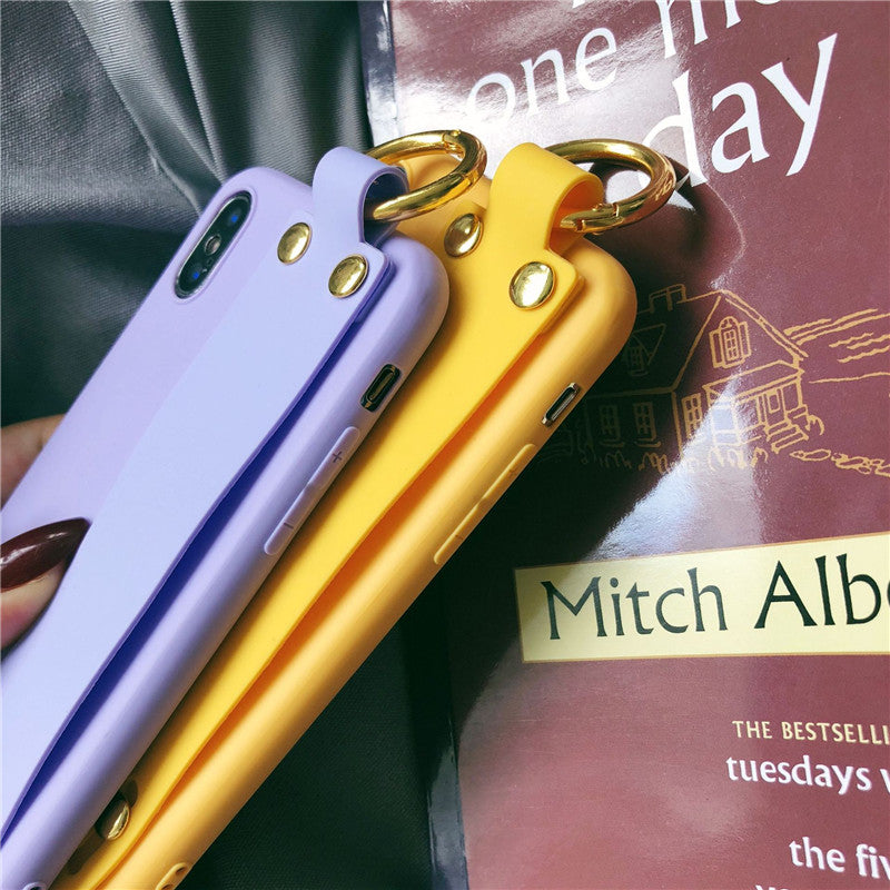 Plain Case Grip Strap For iPhone X 6s 6 8 Plus 7 Kickstand Holder Finger Ring Purple Matte Soft Silicon Capa