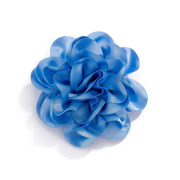 Hot selling satin fabric exaggerated large flower brooch duckbill clip dual-purpose rose chest flower pin