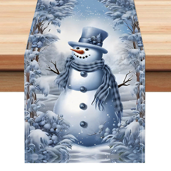 Christmas Snowman Table Flag Festival Restaurant Tablecloth Mat Tablecloth Home Kitchen Table Decoration Tea Flag