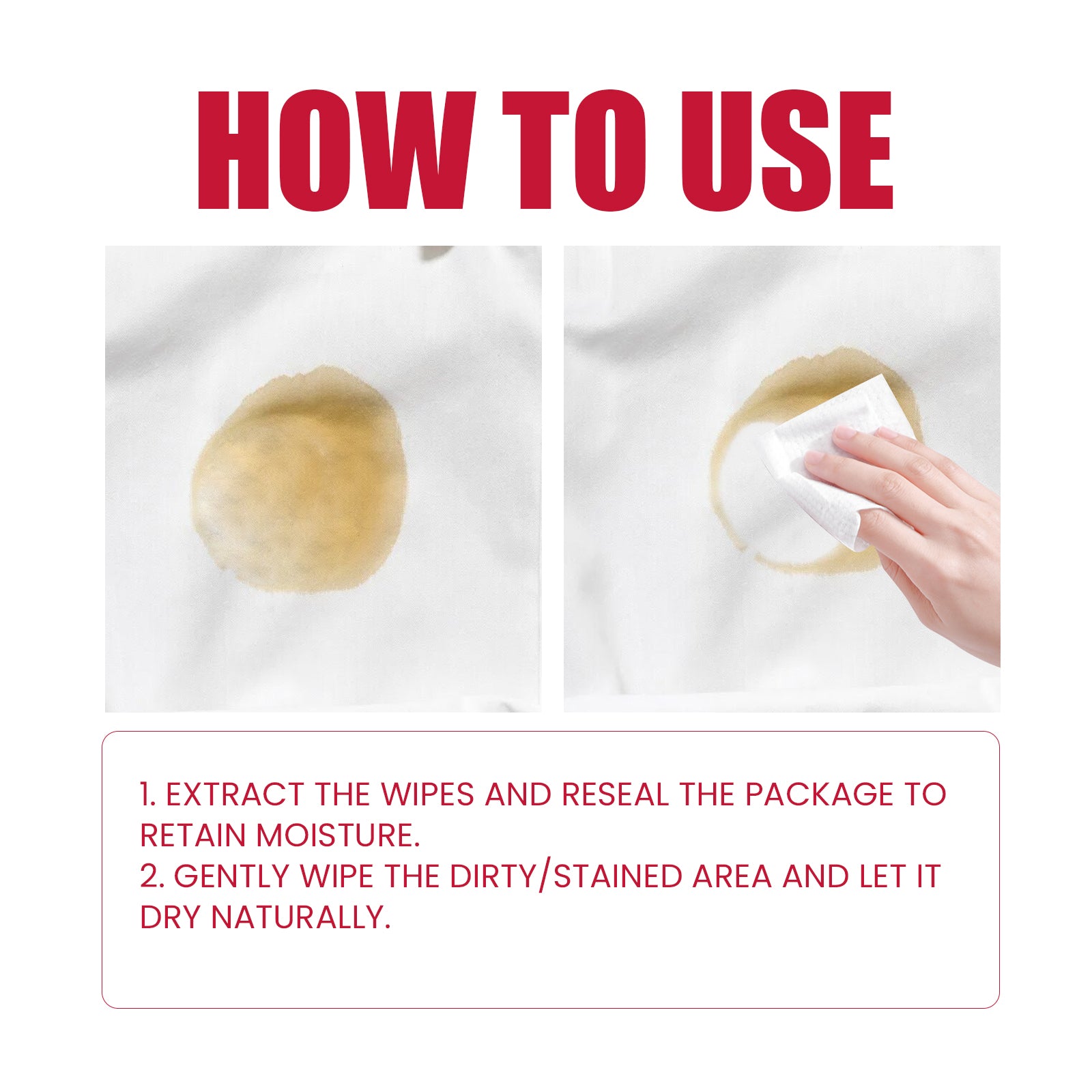 Clothes Decontamination Wipes Deep Clean Stain And Stain Protection Clothes Cleaning Wipes