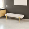 48'' Modern Ottoman Bench Velvet Bench Upholstered Footrest With Gold Metal Legs And Padded Seat For Bedroom Living Room