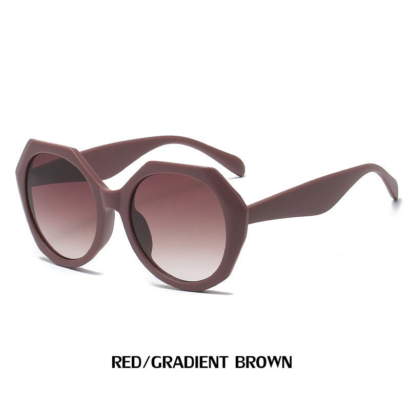 New Fashion Irregular Frame Sunglasses Ladies Ins Trendy Striped Large Frame Sunglasses