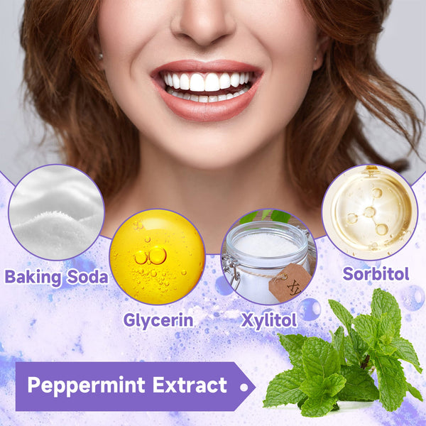 Purple Tooth Whitening Toothpaste, Brightens Teeth Cleans Stains And Relieves Bad Breath Beautiful Teeth Toothpaste