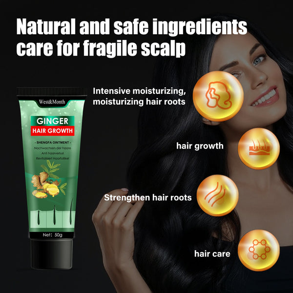 Ginger Hair Growth Ointment, Moisturize And Thicken Hair, Repair Damaged Hair And Prevent Hair Loss Hair Care Cream
