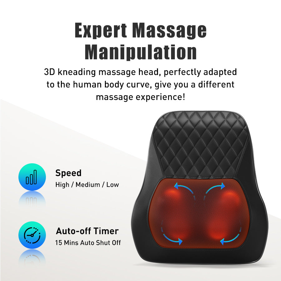 Deep Kneading Neck Shoulder Heat Relax Massage Pillow
