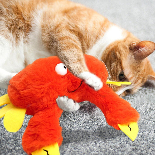 Rechargeable Chirping Flapping Bird (Non-Flying) Interactive Cat Toy, Ideal for Indoor Cats - Touch Activated Plush Toy