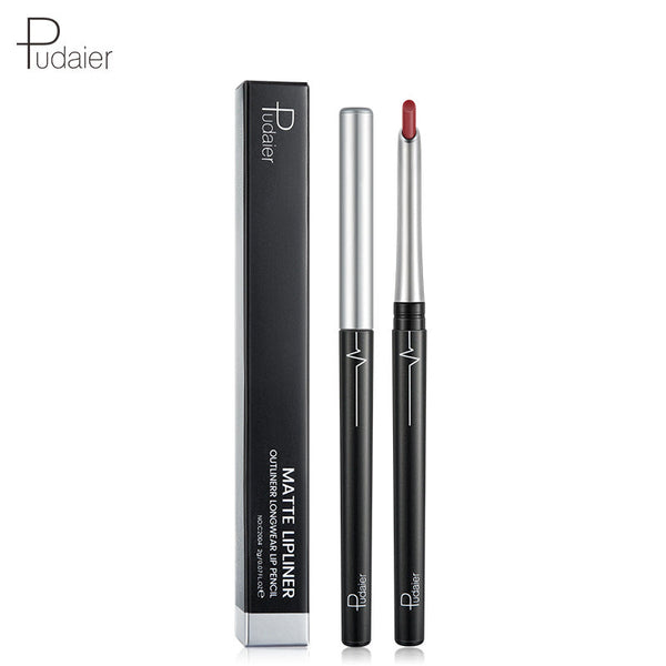 Pudaier Stereo Matte 17 Color Lip Liner Pen Automatically Do Not Faint Eye Shadow Eyeliner Lipstick Red Lipstick