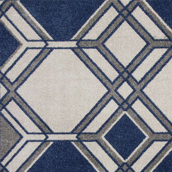 2' X 3' Blue Geometric Area Rug