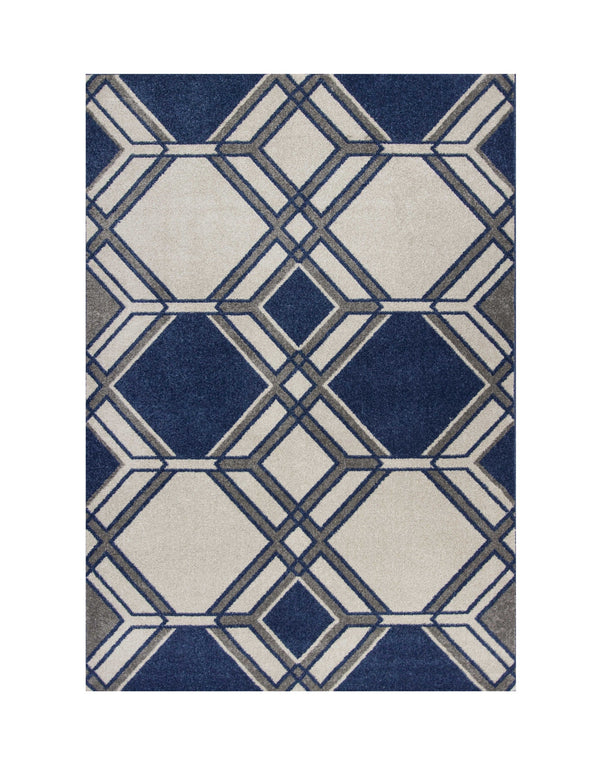 2' X 3' Blue Geometric Area Rug