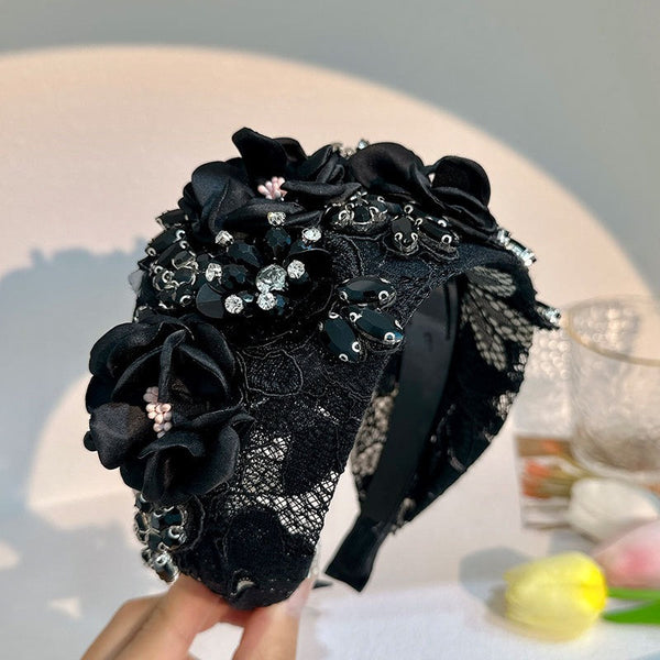 Handmade fabric flower headband and water diamond headband