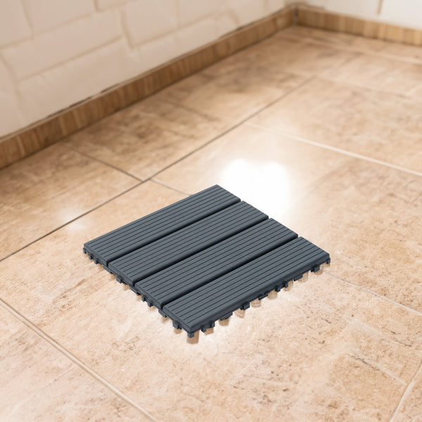 44 pieces of 12x12 square waterproof outdoor terrace tiles - interlocked, all-weather, anti slip, easy to assemble
