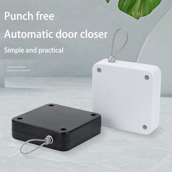Punch Free Door Closer Household Simple Buffered Door Closer Pull Rope Closed Sliding Door Mute Automatic Door Closer