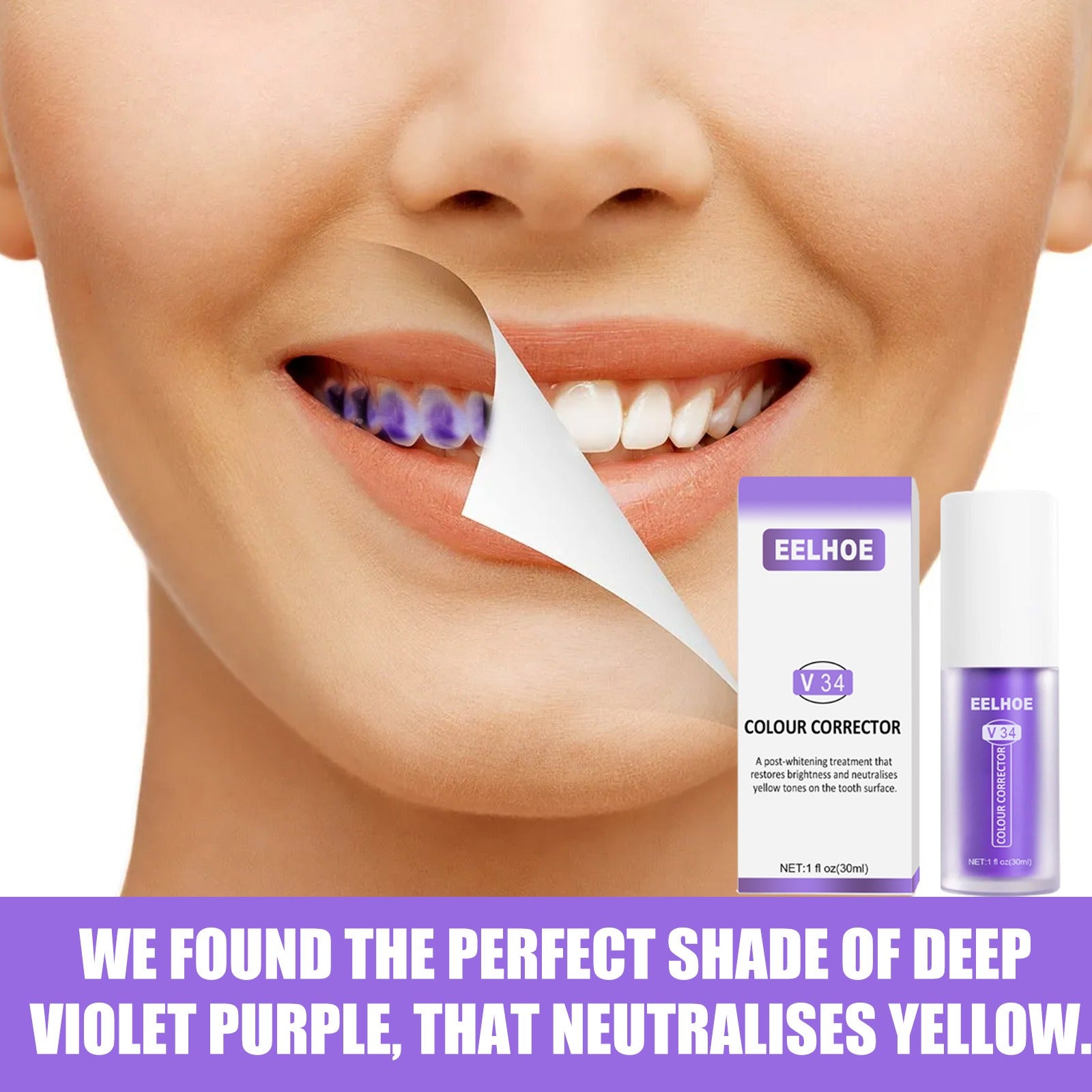 EELHOE V34 Toothpaste Purple Orange Toothpaste For Repairing Teeth Oral Cleaning Whitening And Removing Tooth Stains