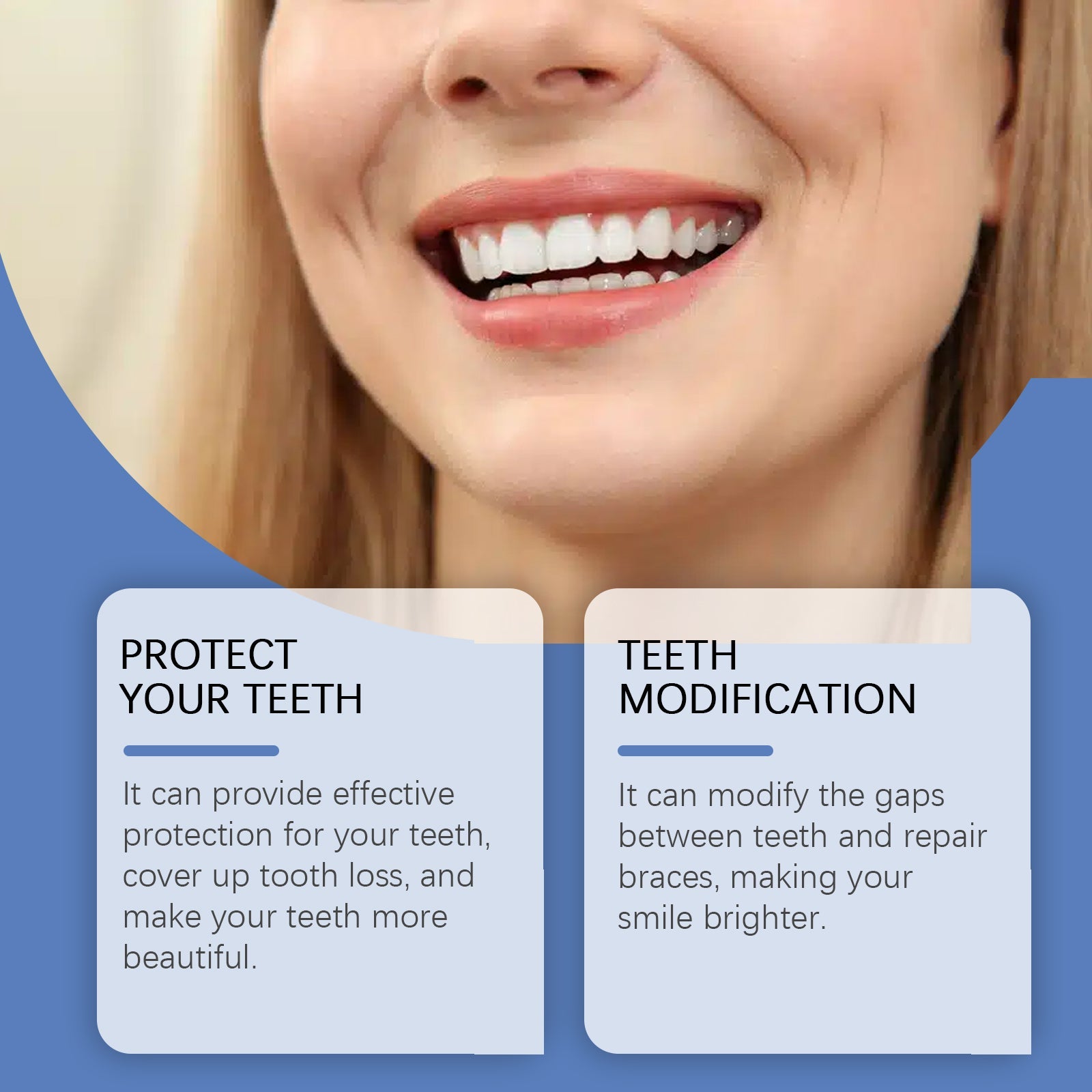 Silicone Resin Denture Set, Enhance Smile Appearance Comfortable Material Denture Beauty Care